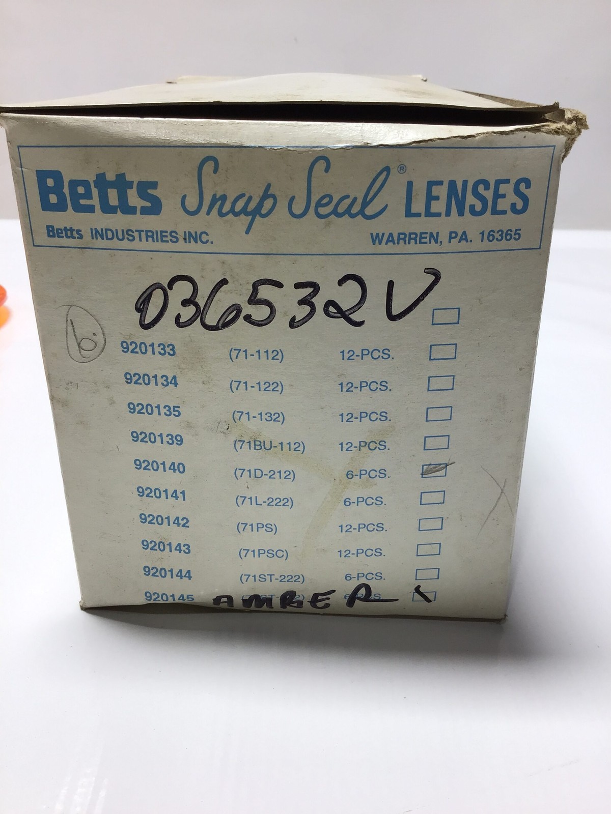 Betts Snap Seal Amber Clearance Marker Light Lenses 920140 71D-212