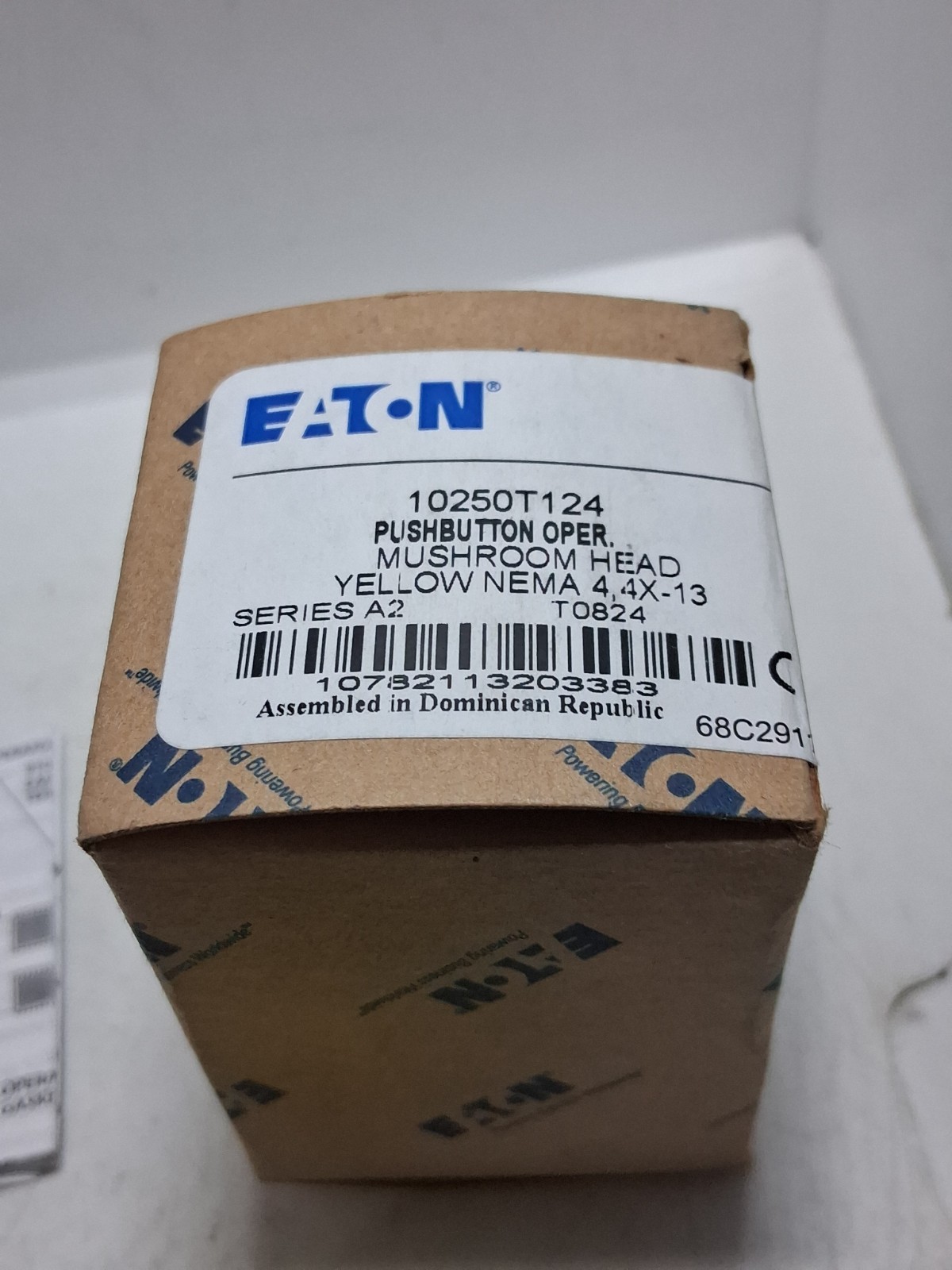 CUTLER HAMMER 10250T124 PUSHBUTTON OPERATOR YELLOW MUSHROOM HEAD SERIES A2 NIB
