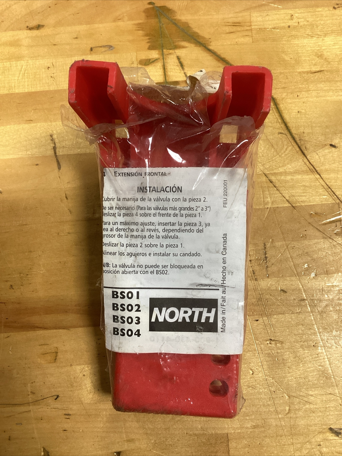 North Ball Valve Lockout Be-Safe BS01R, Polypropylene, Red