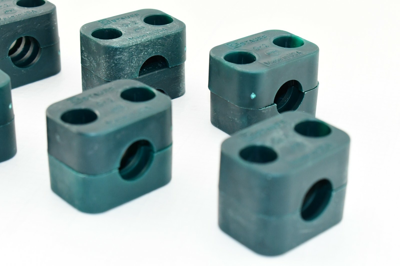 (Pack of 6) – 212.7-PP : Stauff Plastic Clamp Set – 1130005237 – Gr. 2 Green