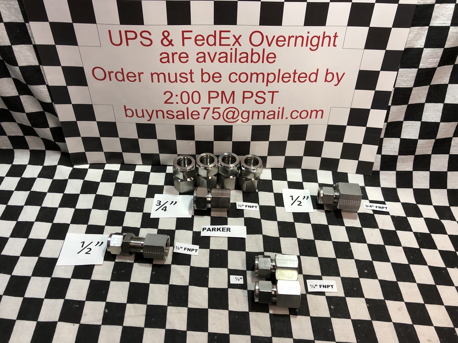 9X PARKER FEMALE ADAPTER 12FSC8N-316, 8FSC12N-316, 8FSC8N-316, 8FBC8N-316#1622C8