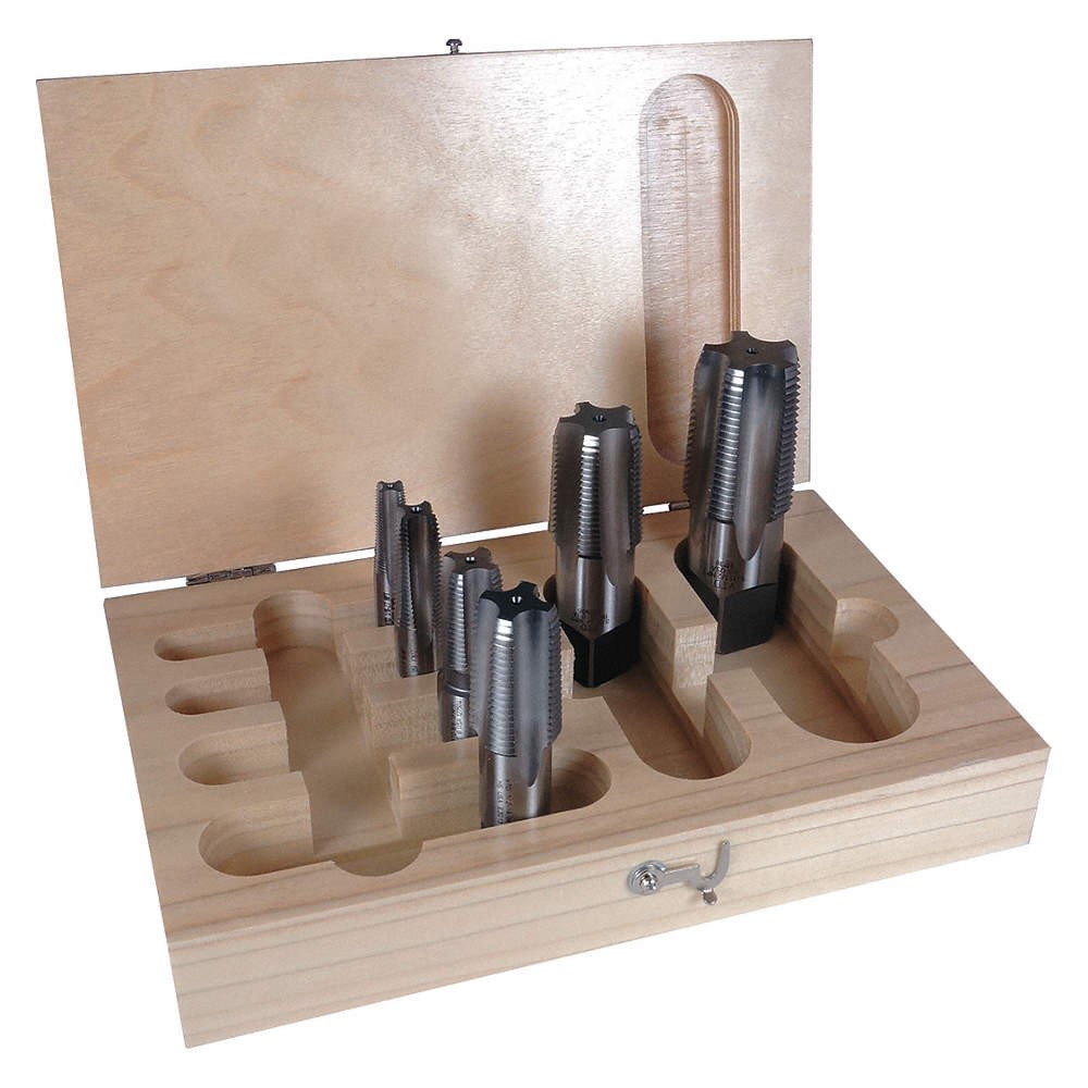 GREENFIELD THREADING 353768 Multi Size Tap Set,6pc,NPT 434Y91