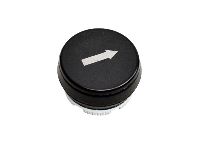 Giovenzana PL005019 Push Button Switch, Black, White DOWN Arrow 22mm momentary