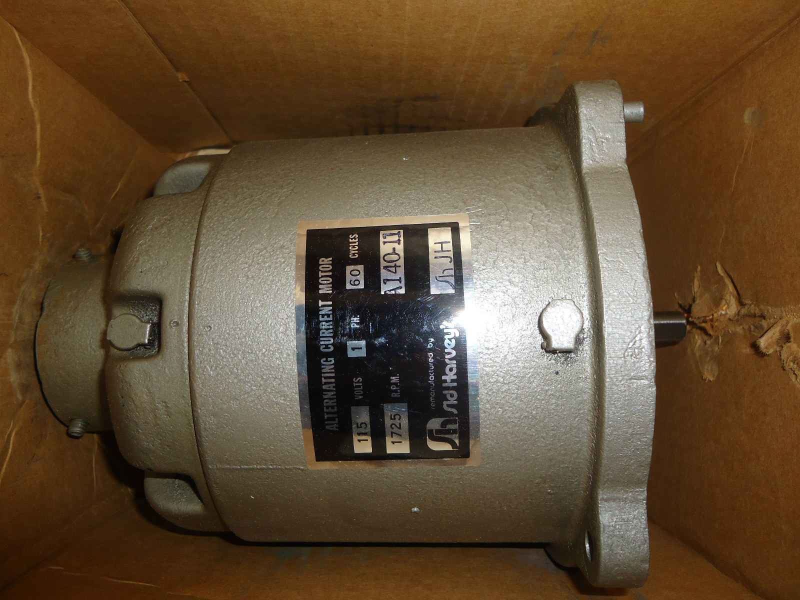 NEW SID HARVEY’S A140-11R 1/10HP 120V 1725RPM ROT.CCW TWO HOLE FLANGE MOTOR