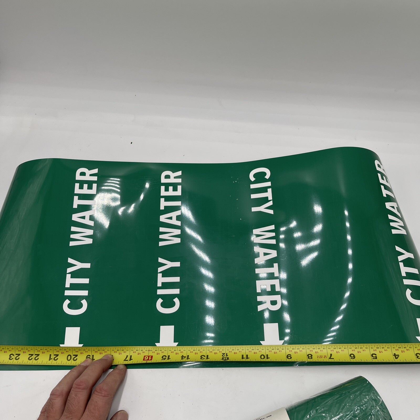 Lab Safety Supply 28655C City Water Supply Sign Pipe Wrap Directional Arrow