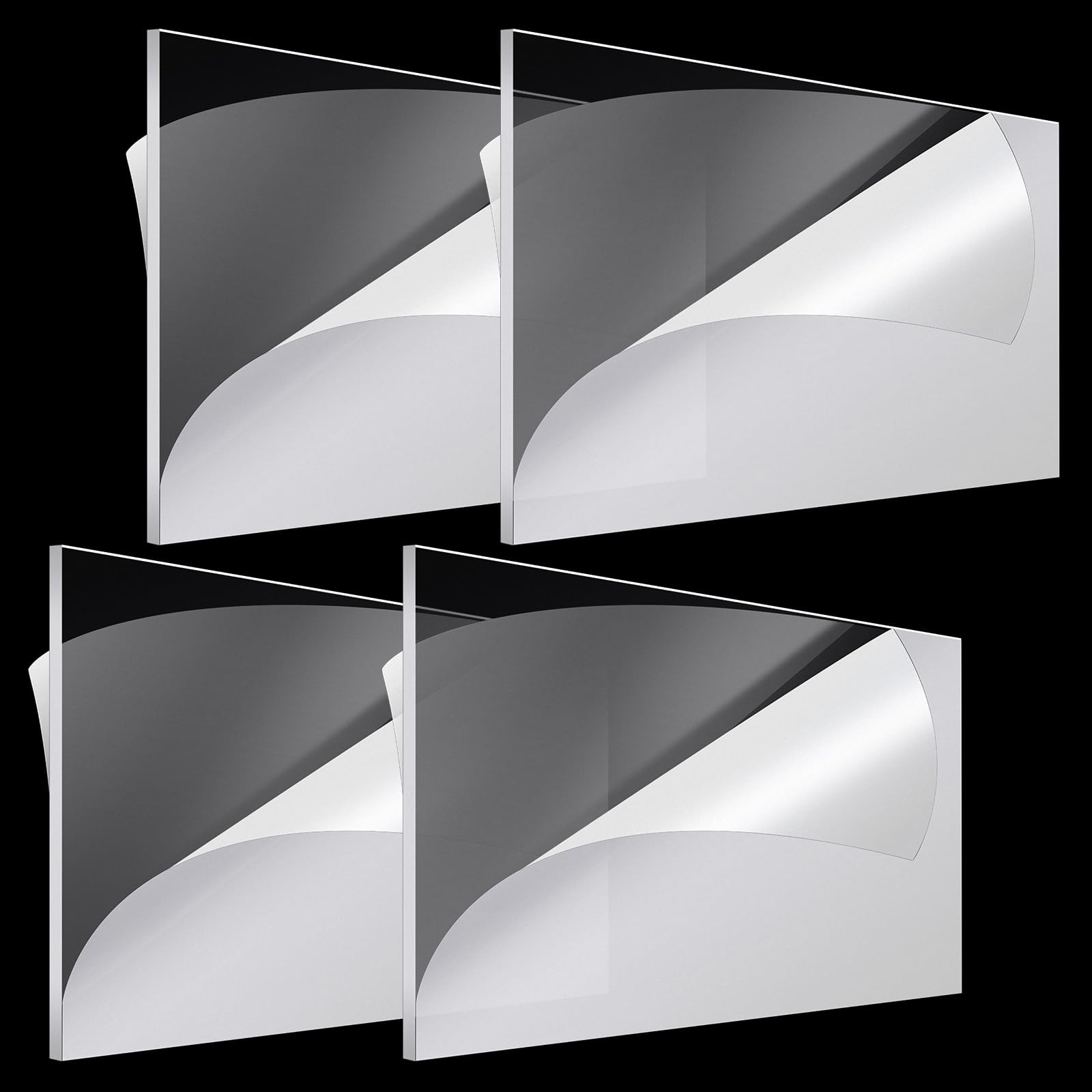 Roowest 4 Pcs 24 x 48 Inch, 1/4 Inch Thick Clear Acrylic Sheets Plastic