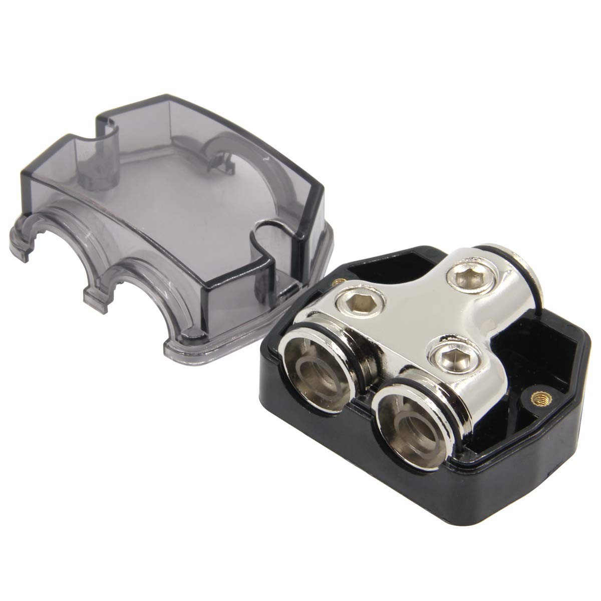 RKURCK 2 Way Power Distribution Block, 0/2/4 AWG 1x0GA+2x0GA, 1x0GA+2x0GA