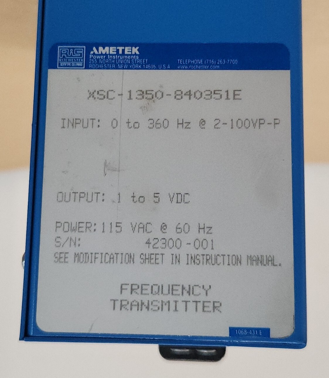 *NEW* RiS SC-1350 Frequency Transmitter Ametek XSC-1350-840351E 115V + Warranty!