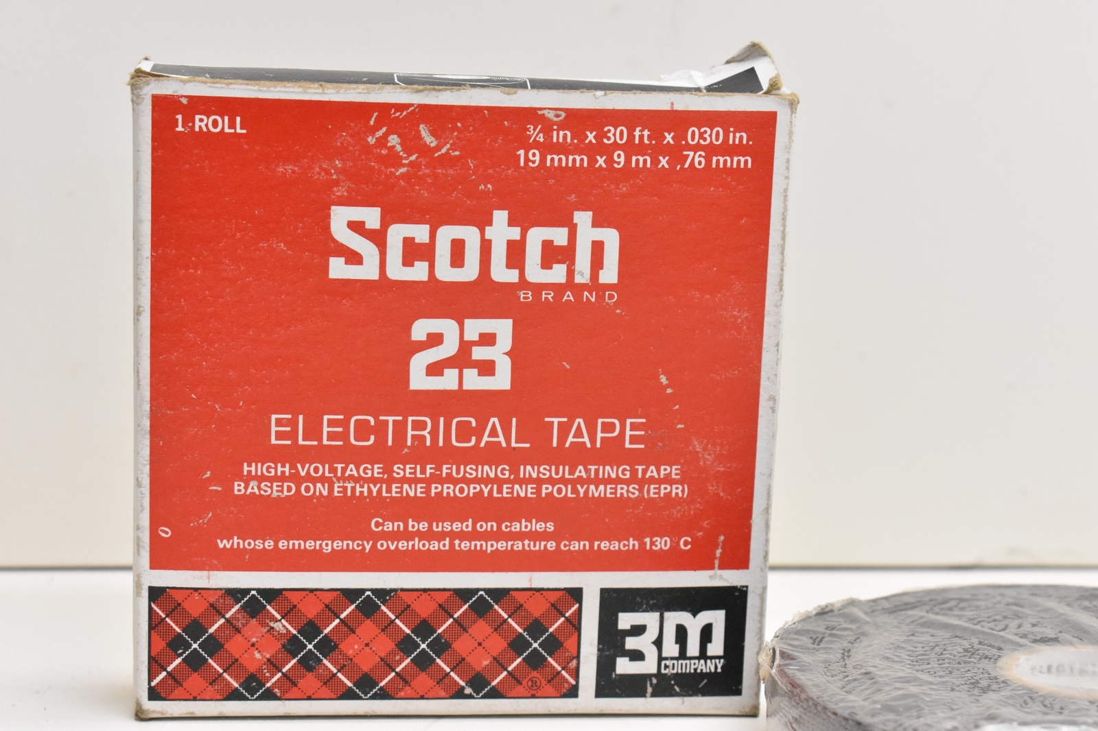 3M Scotch 23 Electrical Tape Black High-Voltage Insulating 3/4″ X 30′ X .030″