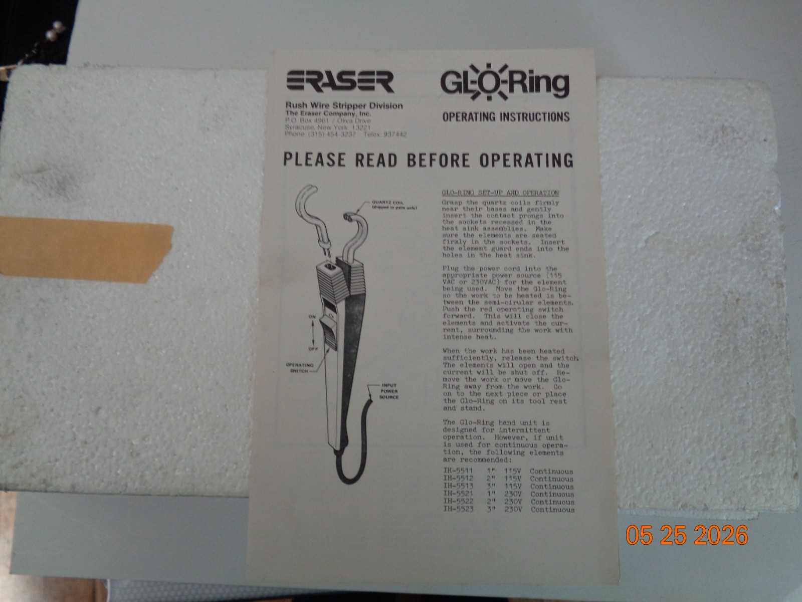 Eraser Glo-Ring Infrared Heat Tool