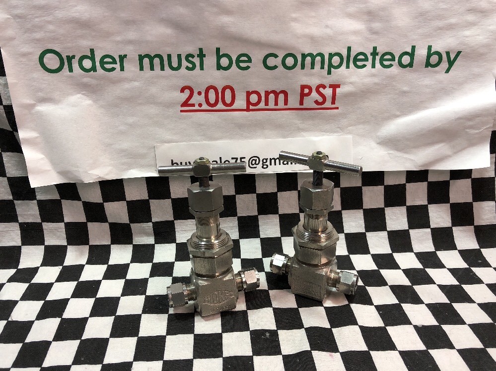 Lot Of 2, HOKE NEEDLE VALVE 3/8″ TUBE, 2871G6Y, SHIPSAMEDAY Box 8 “H”