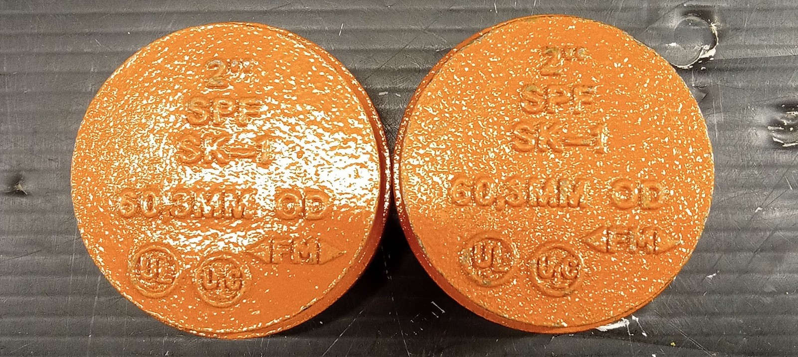 2 NEW SPF SK-1 60,3MM OD 2” DUCTILE IRON CAPS NNB ***MAKE OFFER***