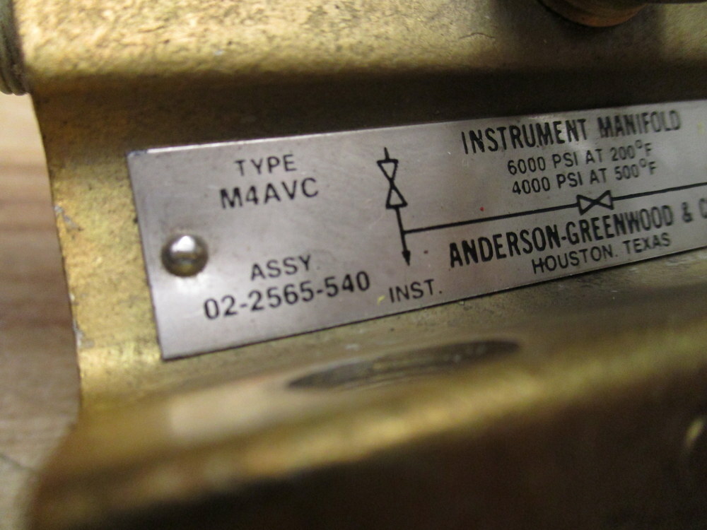 Anderson Greenwood 02-2565-540 Instrument Manifold M4AVC