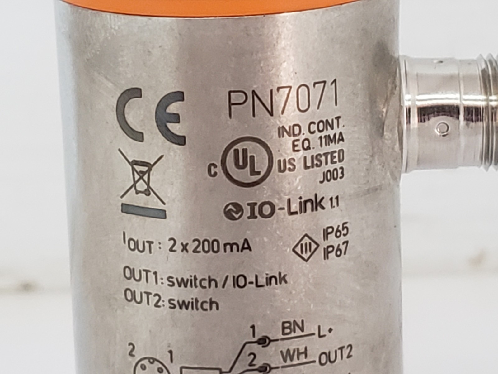IFM ELECTRONIC PN-250-SER14-QFRKG/US 1V-PN7071 PRESSURE SENSOR W/DISPLAY NIB