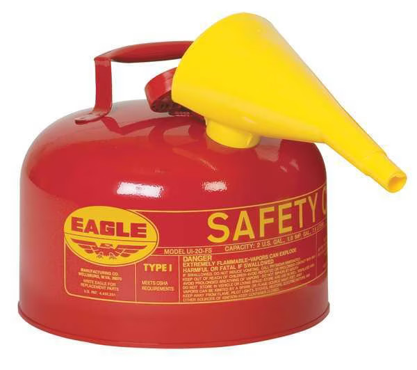 Eagle Mfg UI25FS Type I Safety Can, Galvanized Steel, 2.5 gal, Self-Cl