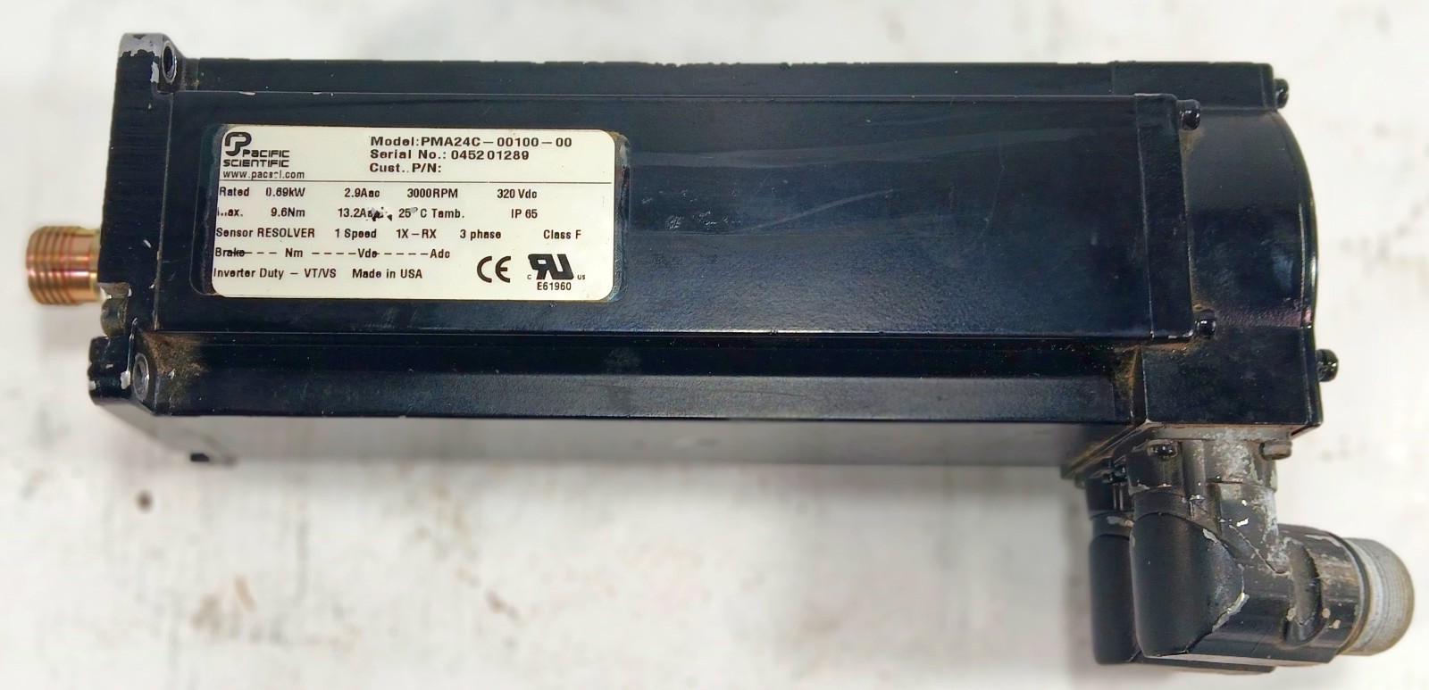 1 USED PACIFIC SCIENTIFIC PMA24C-00100-00 SERVO MOTOR ***MAKE OFFER***