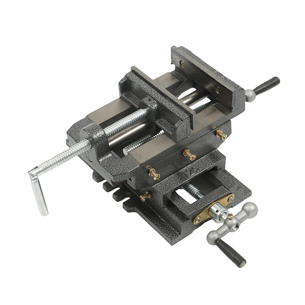 5 Inch Cross Press Vise Slide Vice For Duty Sliding Drill Shop Grip Tools Heavy