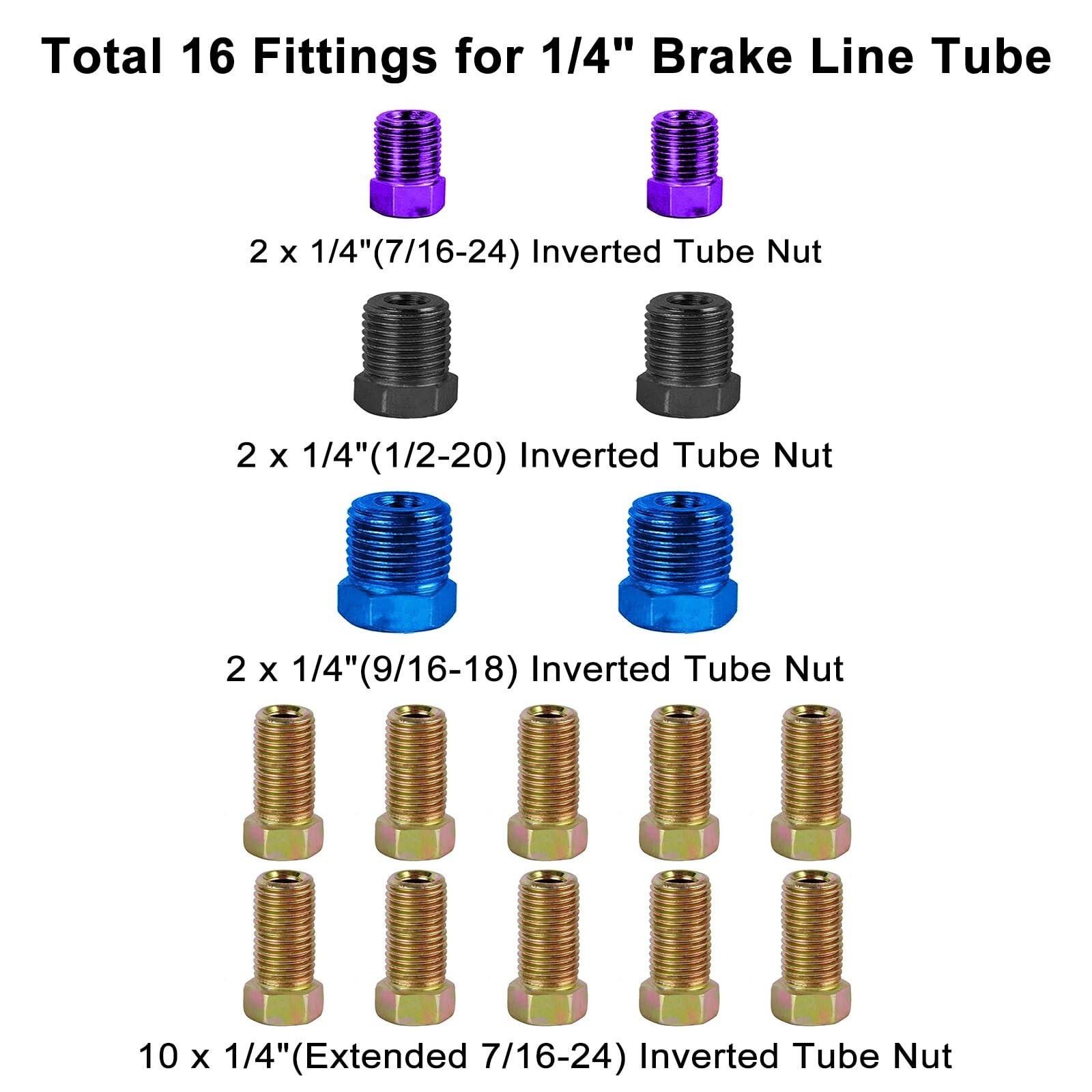 MuHize Upgraded Copper Nickel Brake Line Kit – 25 Ft 1/4 & 3/16 Flexible Brak…