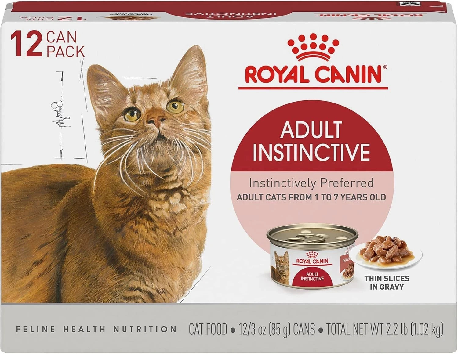 Royal Canin Adult Instinctive Thin Slices in Gravy Wet Cat Food, 3 oz can 36 ct