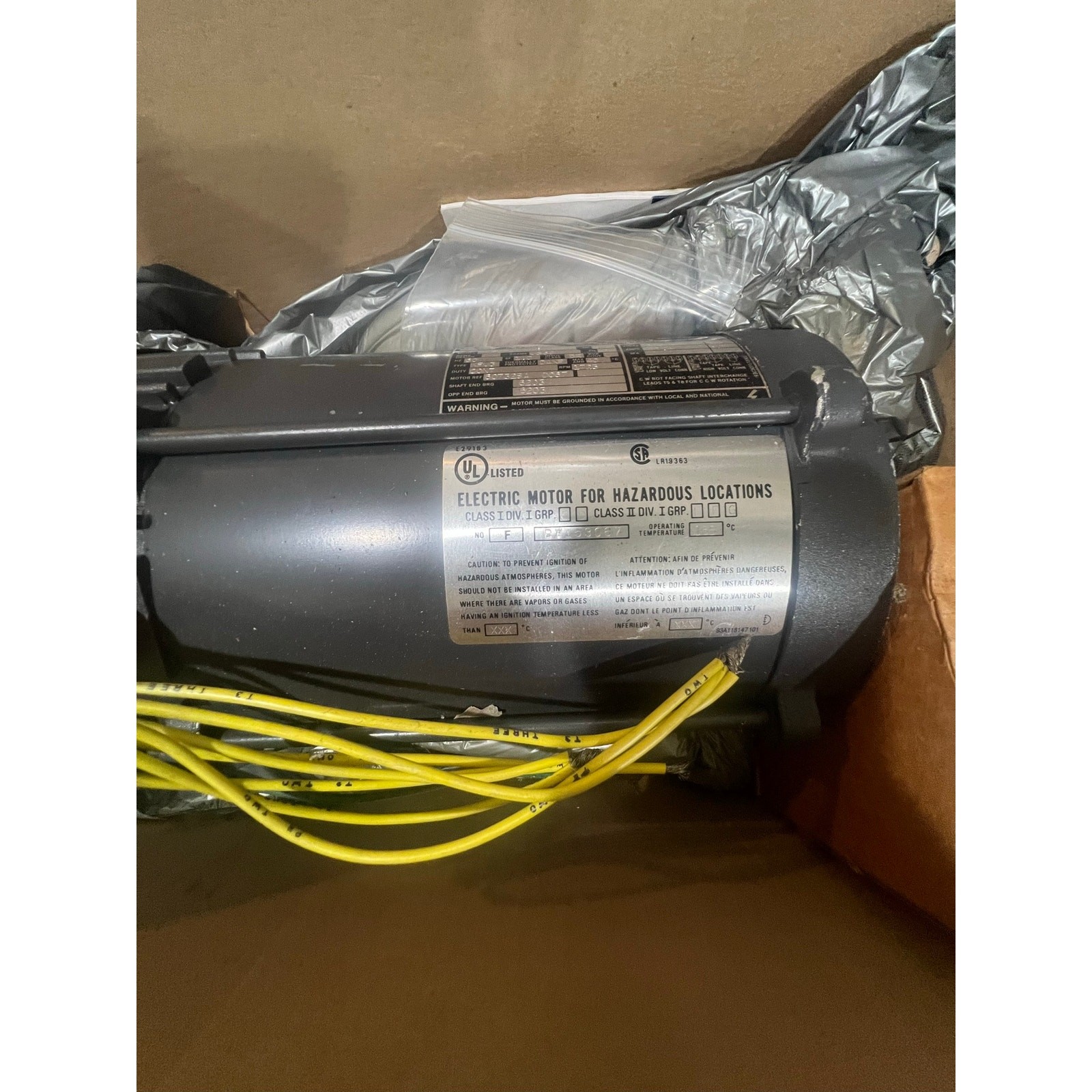 US Electrical Motors FQ70 3/4 HP Hazardous Location Motor J56C 1725 RPM 115V