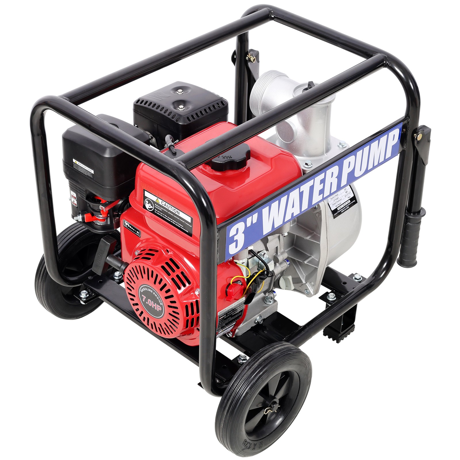 3 Inch Gas Engine Water Pump 7HP 212CC 264GPM with Hose Wheels