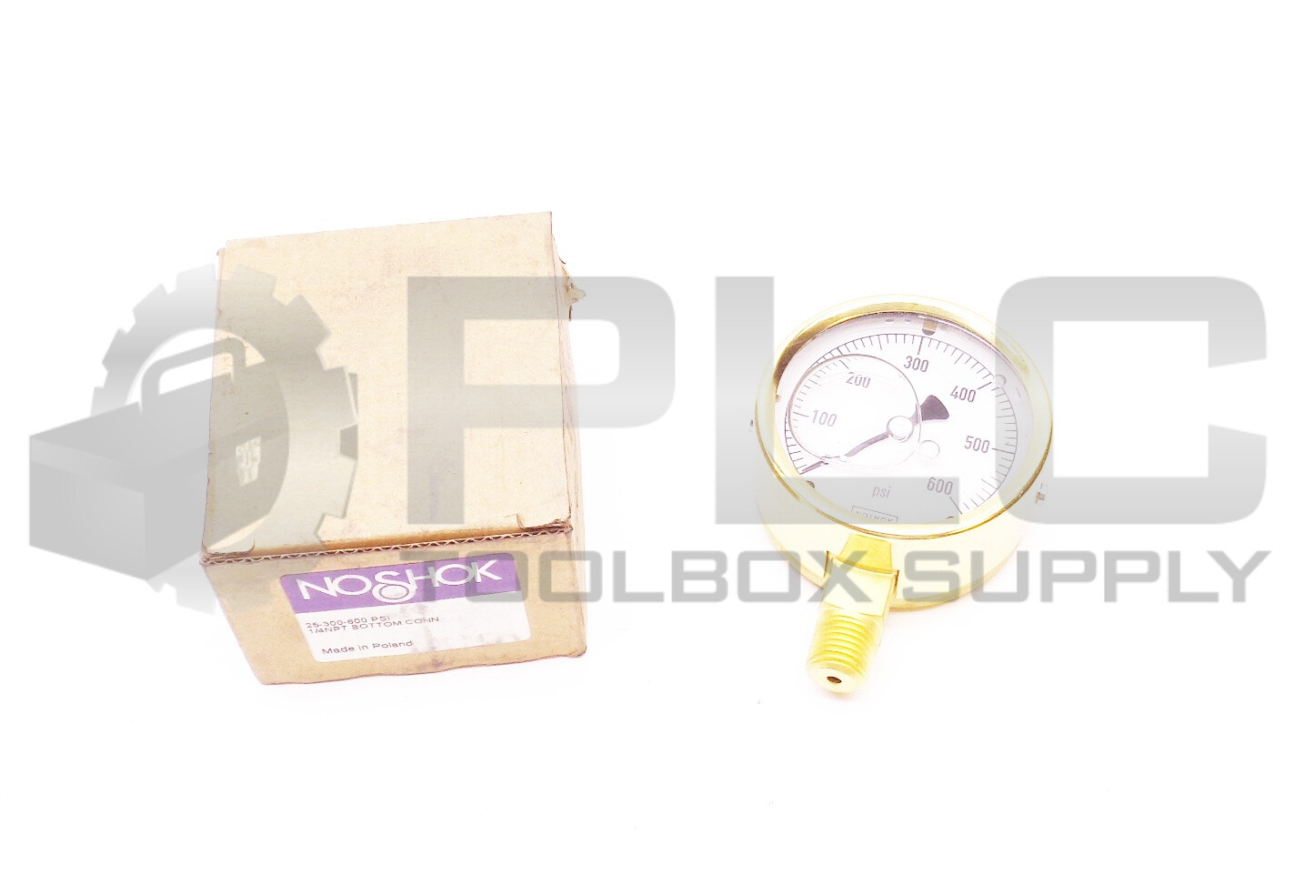 NEW NOSHOK 25-300-600 PSI 1/4 NPT BOTTOM CONNECT GAUGE