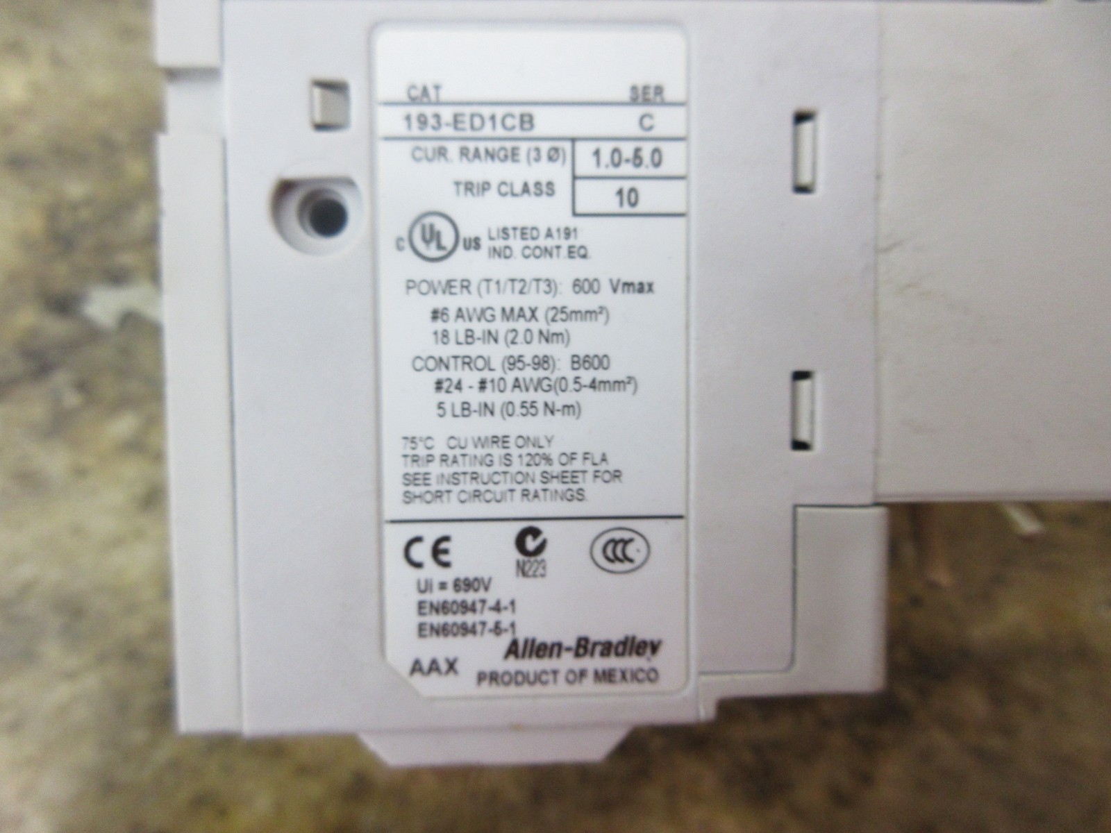 HAAS VF2 CNC MILL ALLEN BRADLEY 100-C09*10 A 193-ED1CB CONTACTOR LOT OF 2 PIECES