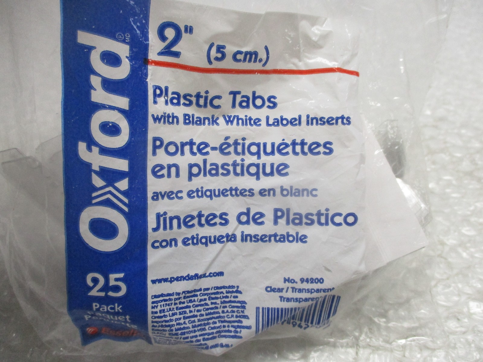 OXFORD 94200 TAB 2″ PKG OF 25 NSMP