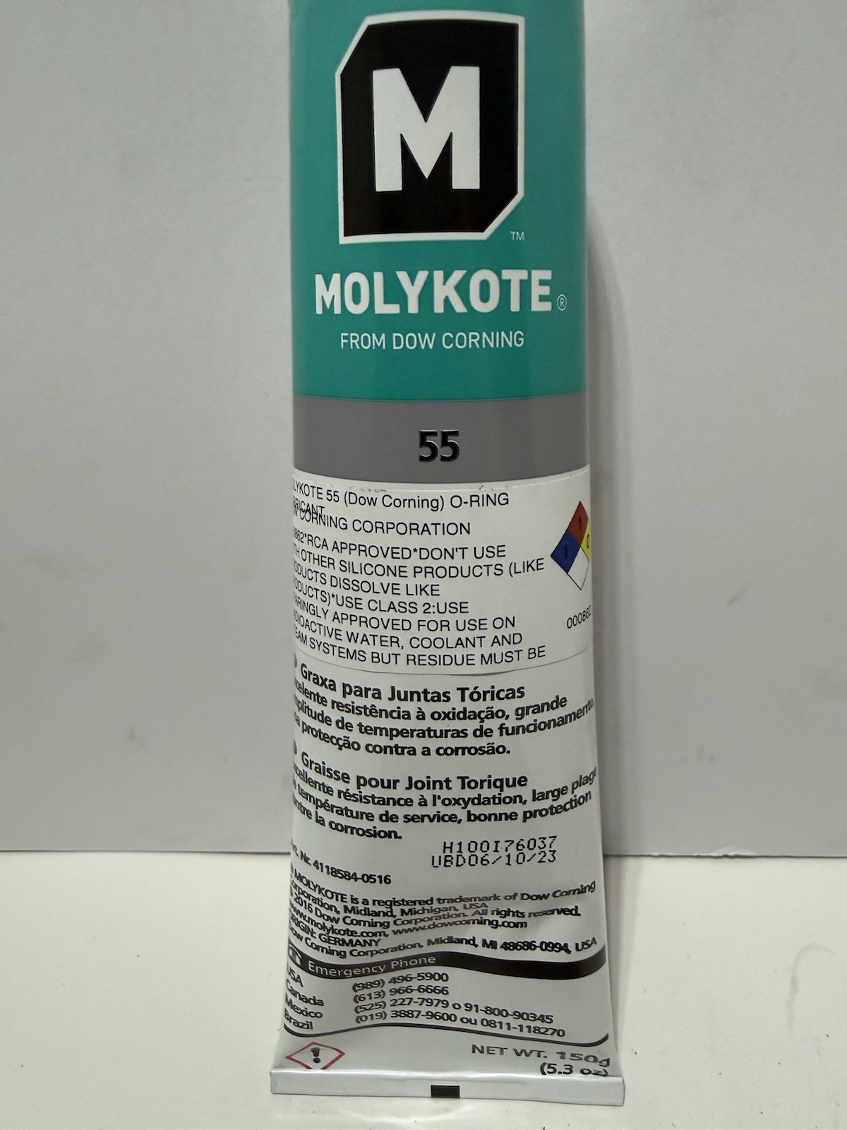 MOLYKOTE 55 O-Ring Grease Lubricant 5.3OZ Expiration Date June 2023 NEW OPEN BOX