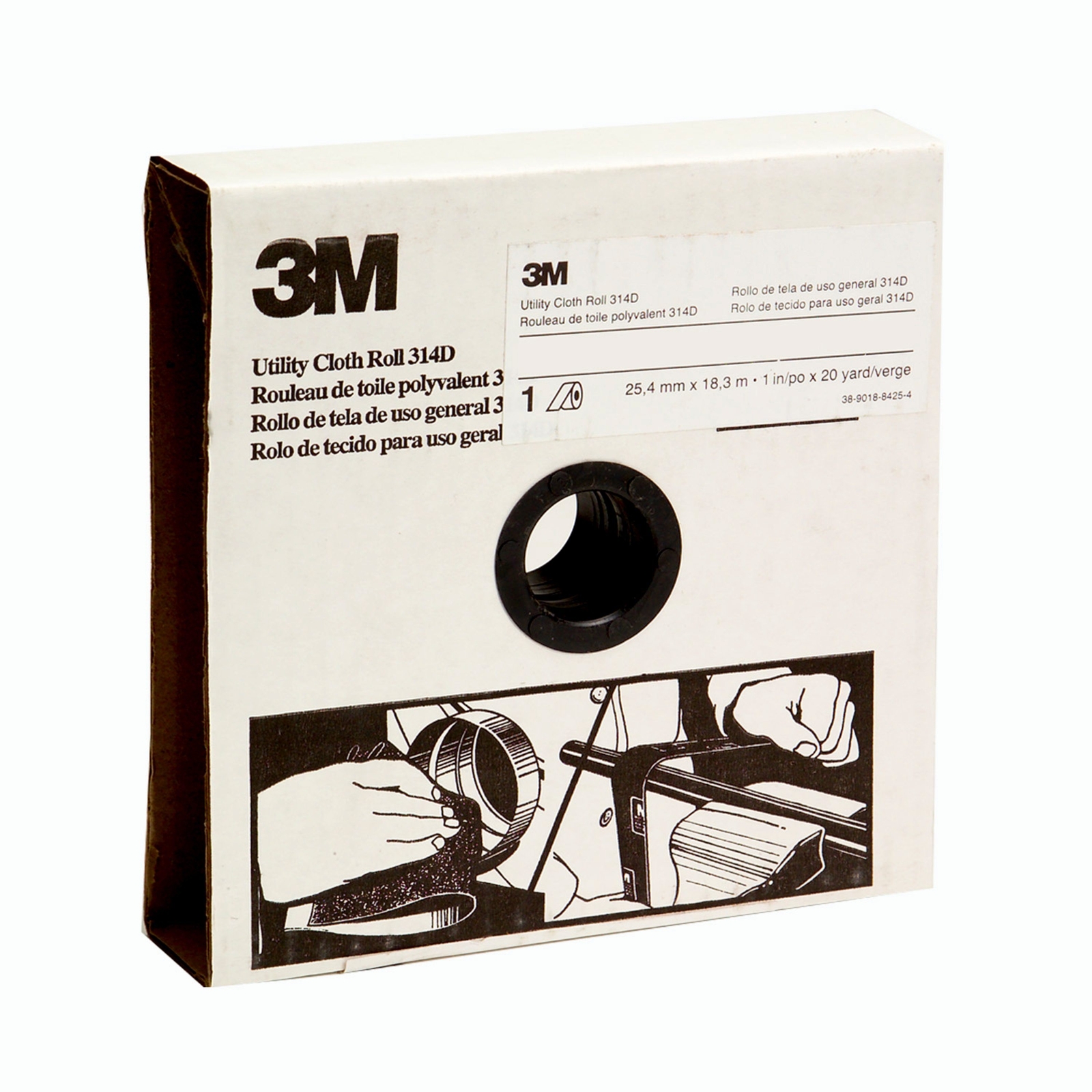 3M Utility Cloth Roll 314D, 1-1/2 in x 50 yd P400 J-weight, 5 per c (Case of 5)