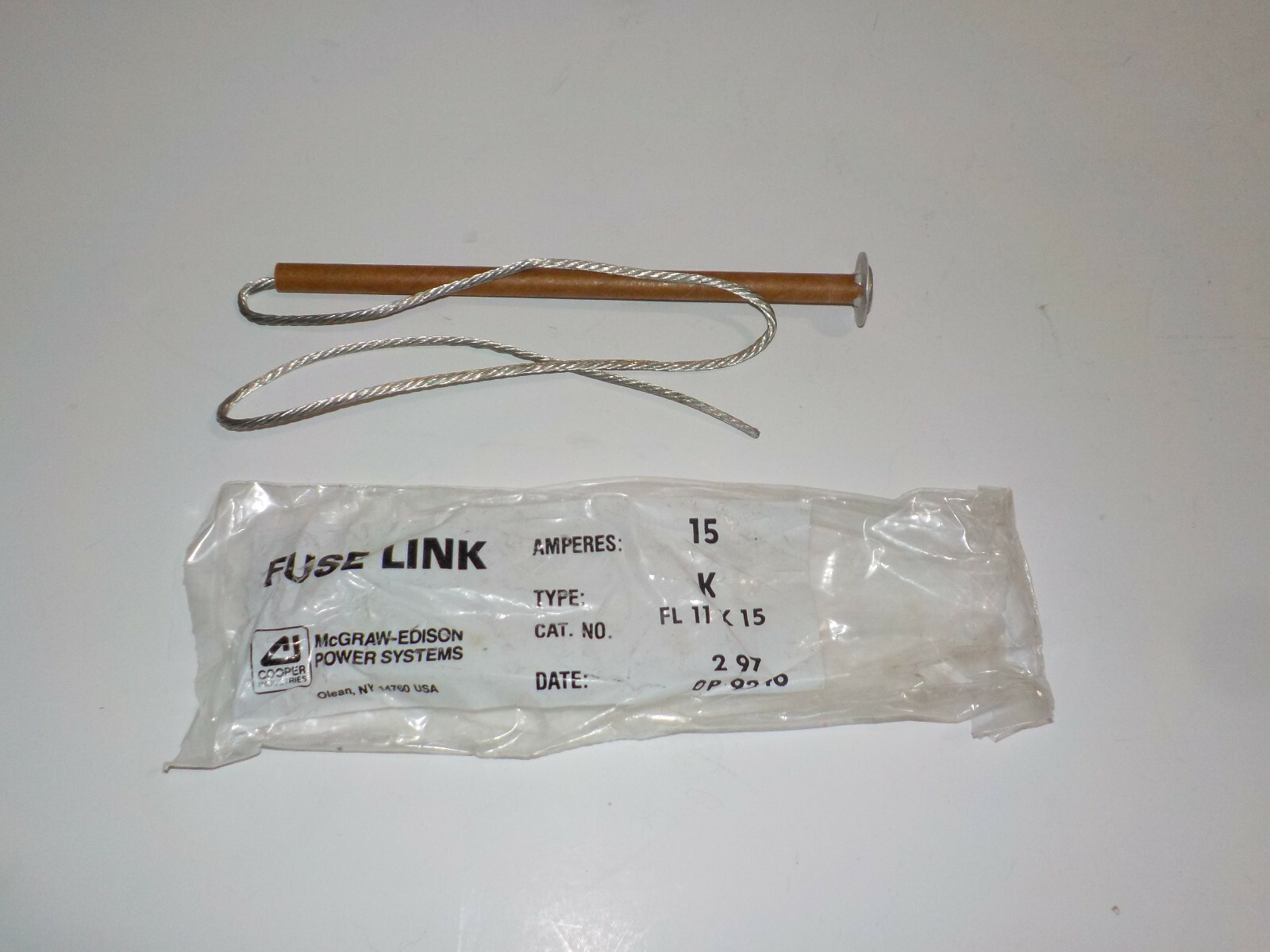 MCGRAW-EDISON FUSE LINK FL11K15 TYPE K 15AMP