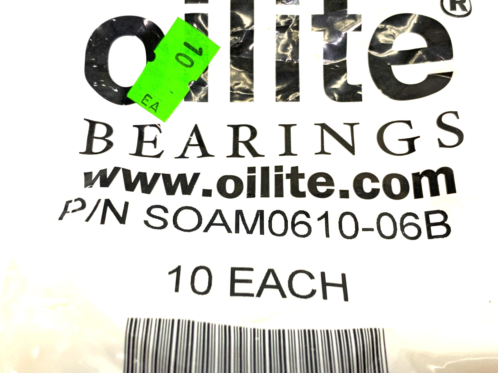 Oilite SOAM0610-06B Super Oilite® M-Series Metric Sleeve Bearing PKG OF 10