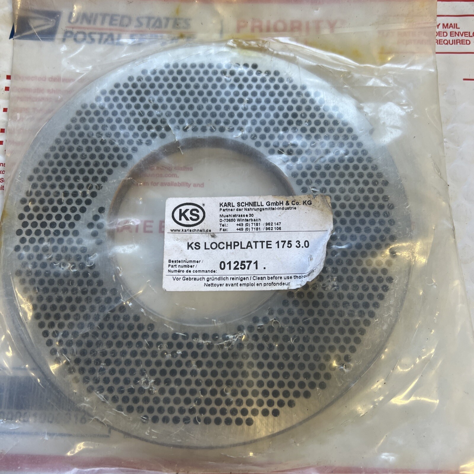 Karl Schnell Perforated Plate 175 3.0mm 012571