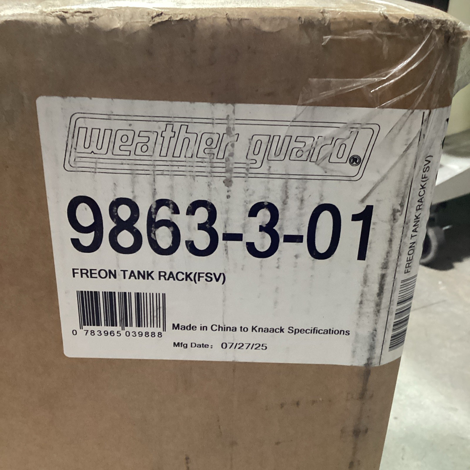 Weather Guard 9863-3-01 Refrigerant Tank Rack 8″ x 8″ x 40″
