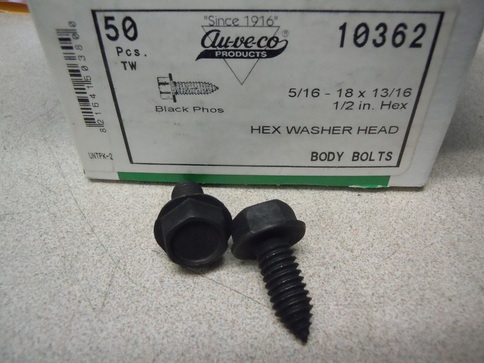 AUVECO 10362 Hex Washer Head CA Point Body Bolt 5/16″ 18 TPI x 13/16″ x 1/2″