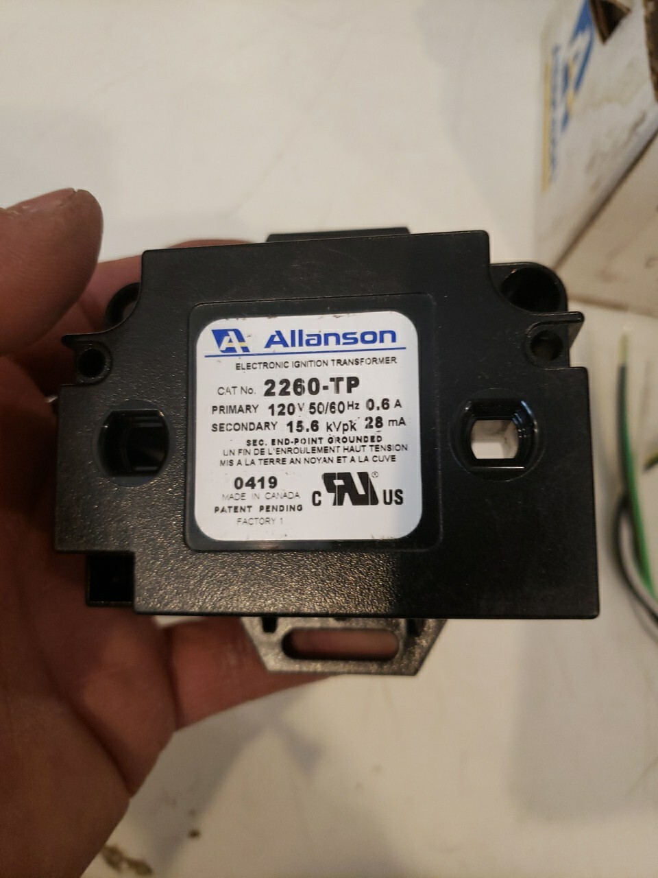 Allanson 2260-TP Industrial Gas Ignitor 120V 15,600 V Peak (A)