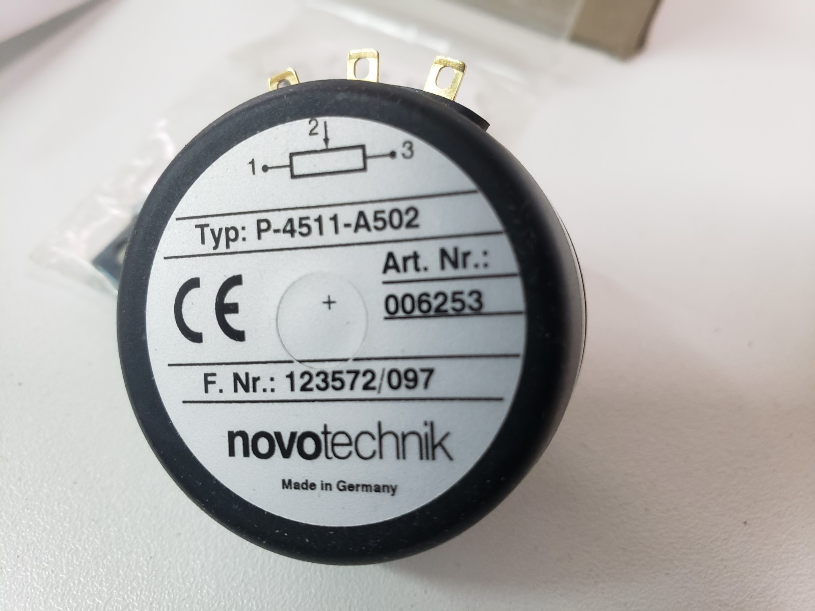 UNUSED – Novotechnik 006253 Rotary Sensor P-4511-A502
