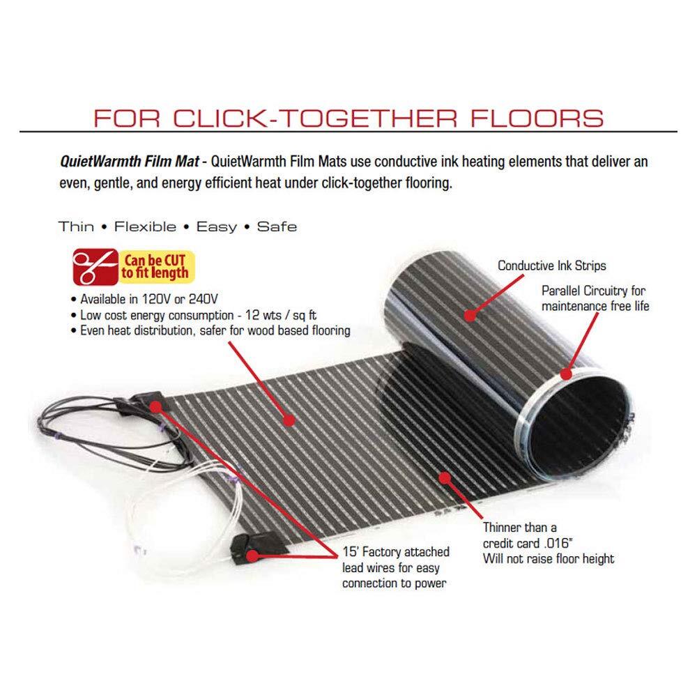 QuietWarmth QWARM3X5F120 3 Foot by 5 Foot 15 Square Feet 120 Volt Easy to