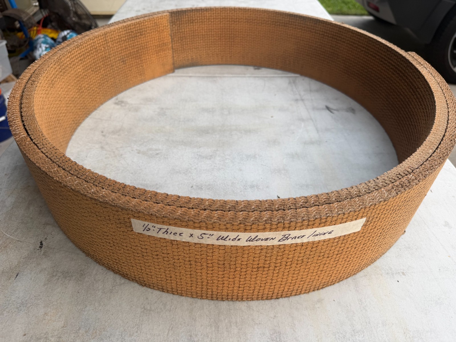 1/2″ thick x 5″ wide Woven brake lining (sold by the foot)