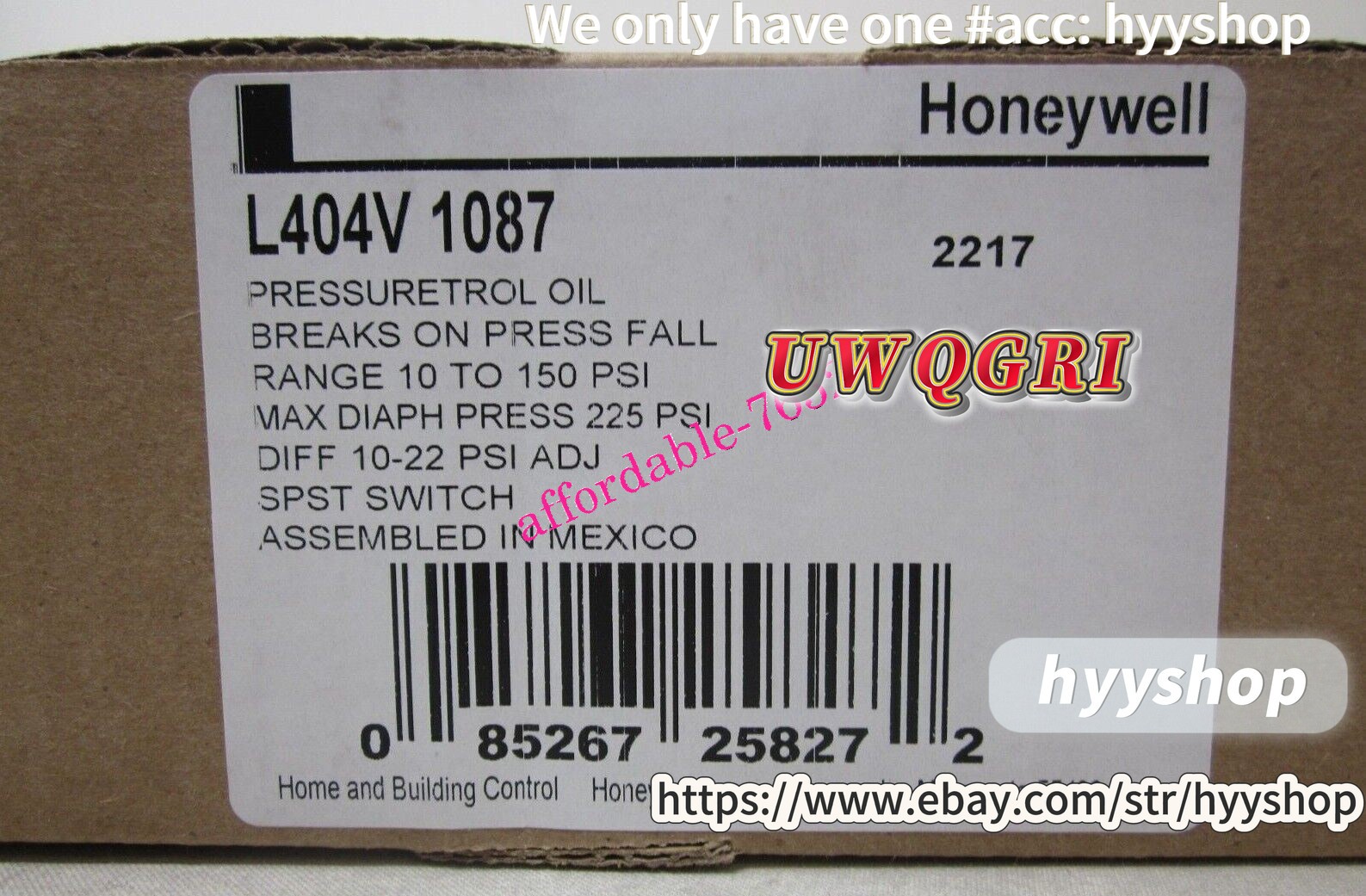 NEW HONEYWELL L404V1087 PRESSURETROL CONTROLLER DHL or FedEx#