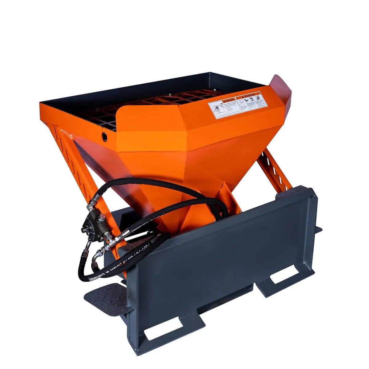 Tilt-N-Scoop Spreader for Skid Steer, 10 Cu-Ft, 6.5-12 GPM, Steel Agitator