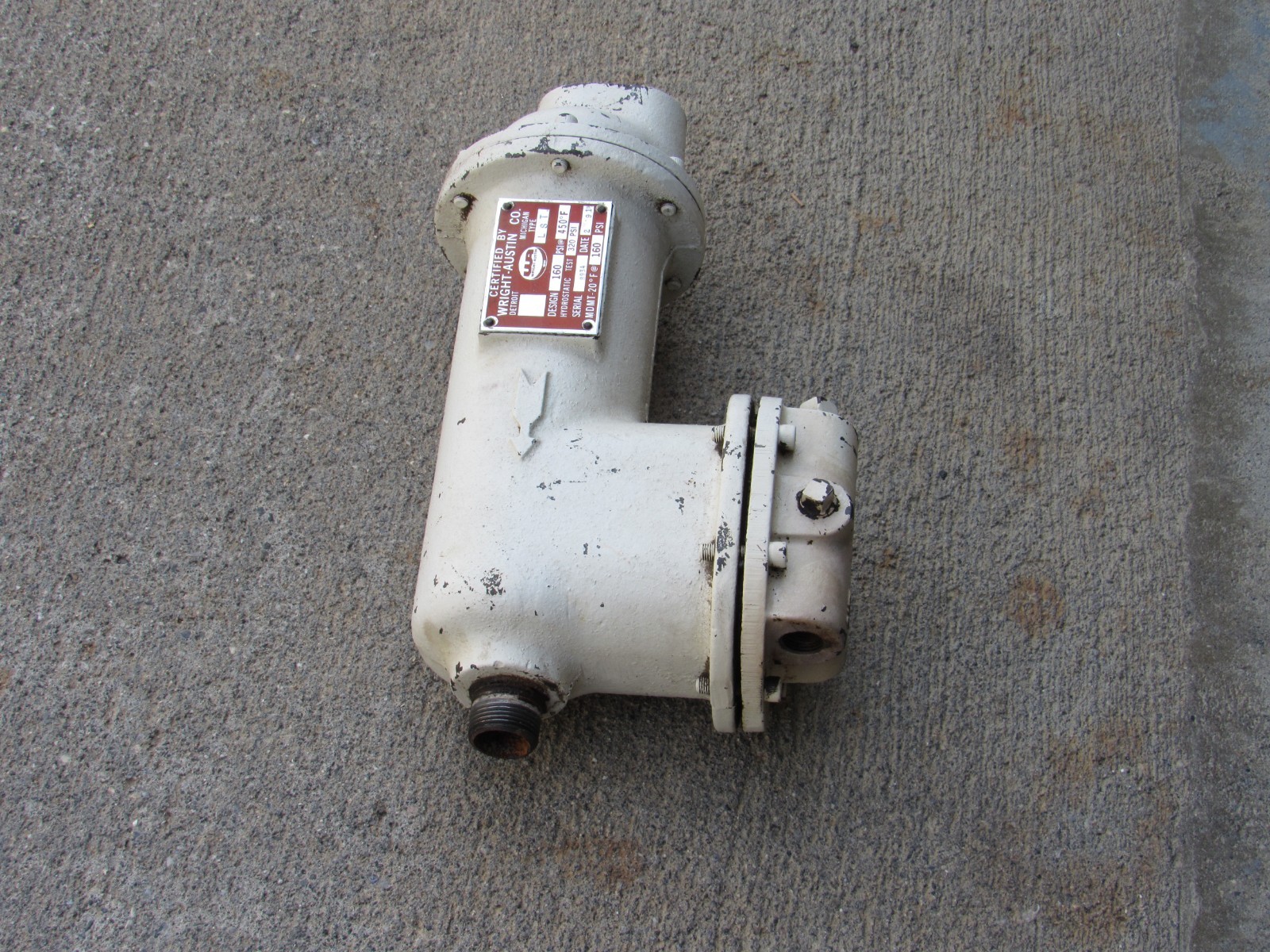 Wright Austin LST separator water oil steam compressed air lines 160 PSI 450 F