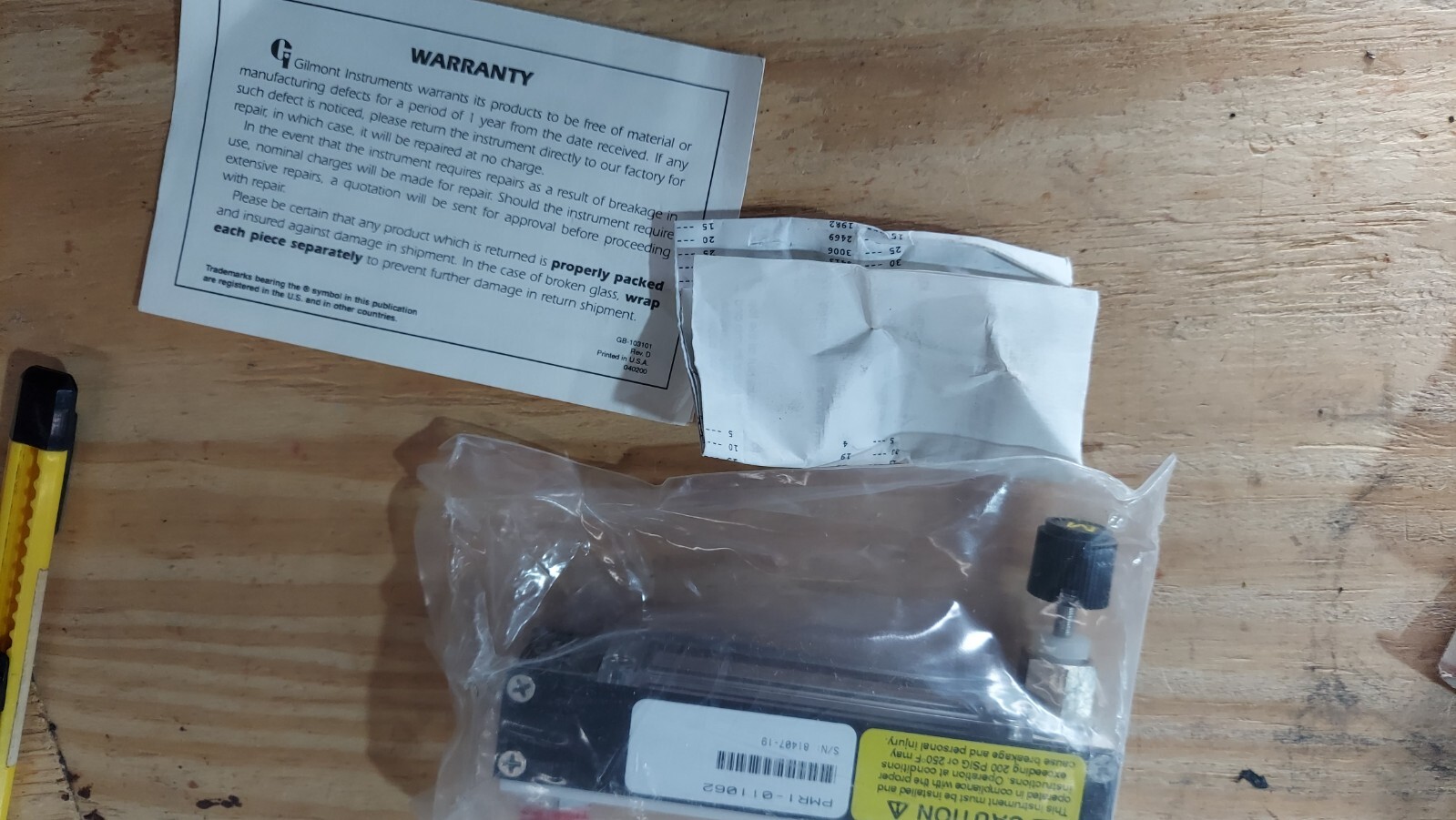 New Gilmont GF-8341-1401 PMR1-011062 Flow Meter