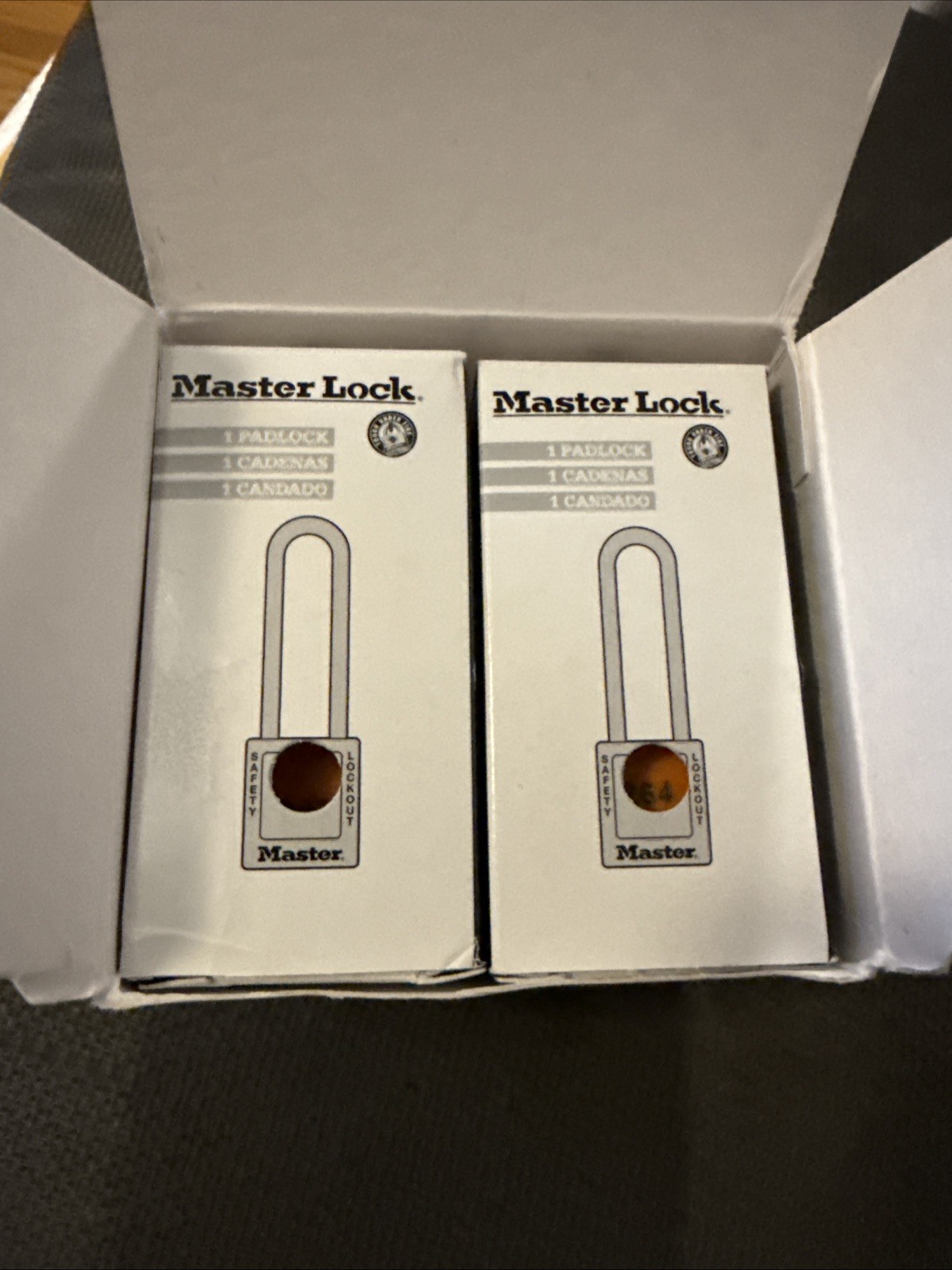MASTER LOCK 410ORJLZ1HSK BOX OF 6 THERMOPLASTIC SAFETY PADLOCK HSK 410 LZ1 LOTO