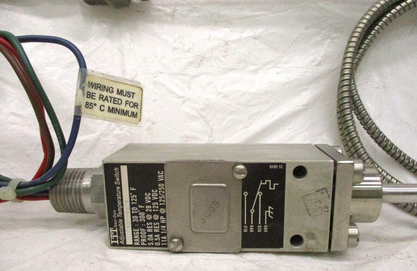 ITT Neo-Dyn 132TC5DC6 Adjustable Temperature Switch 30 to 125°F Range A6723PA