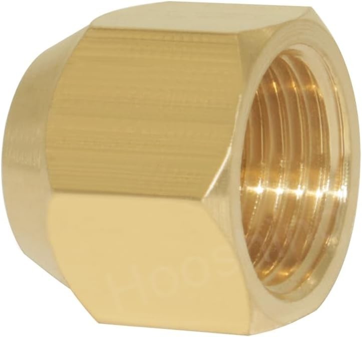 2PCS Brass Flare Tube Fitting 1/2″ OD Tube SAE 45 Degree Hex Flare Cap Female Se