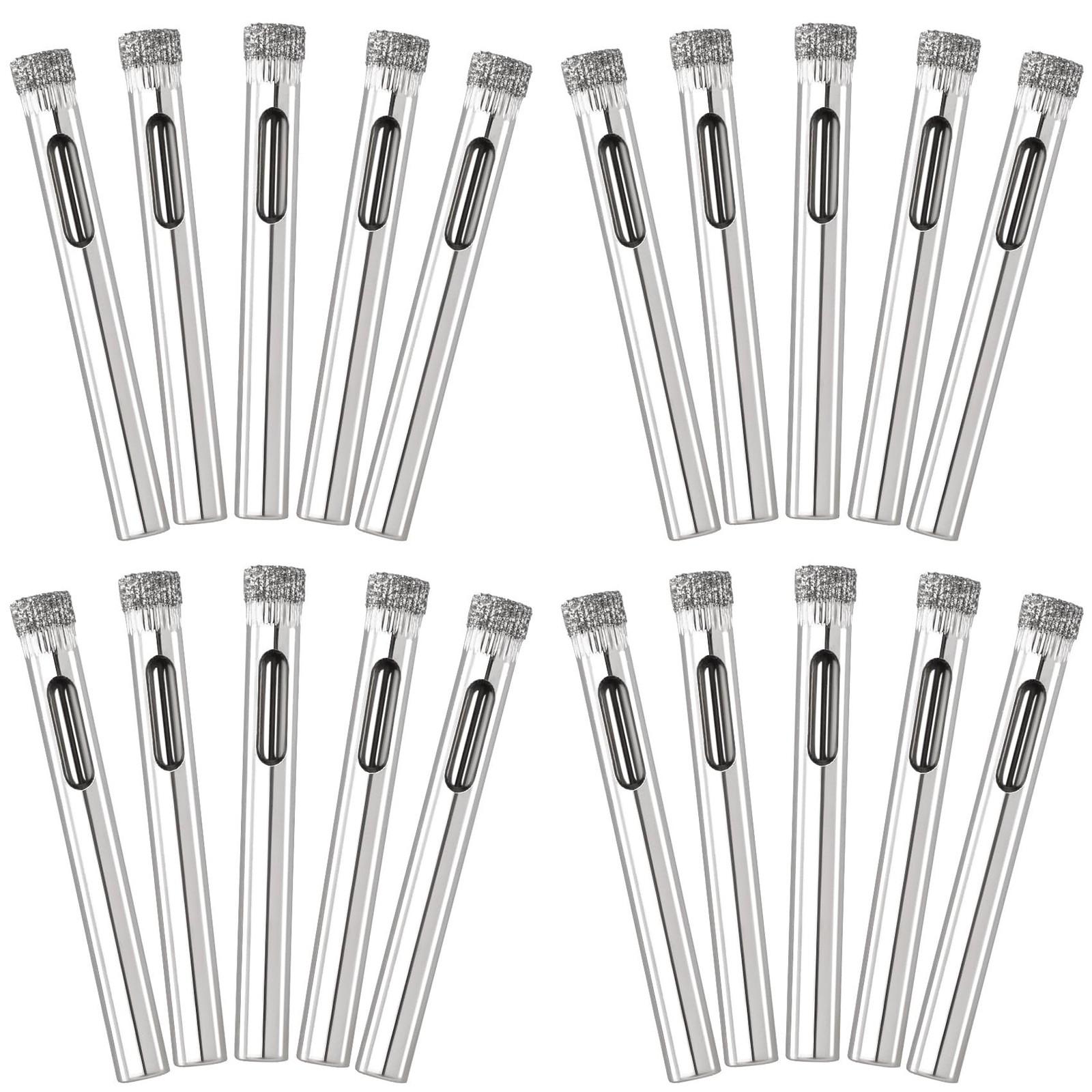 OIIKI 20 Pack Diamond Drill Bit Set, 6mm (1/4inch) Small Diamond Hole Saw Kit…
