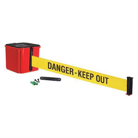 RETRACTA-BELT WM412RD25-DKO-RE Belt Barrier, Danger Keep Out, 4″ H