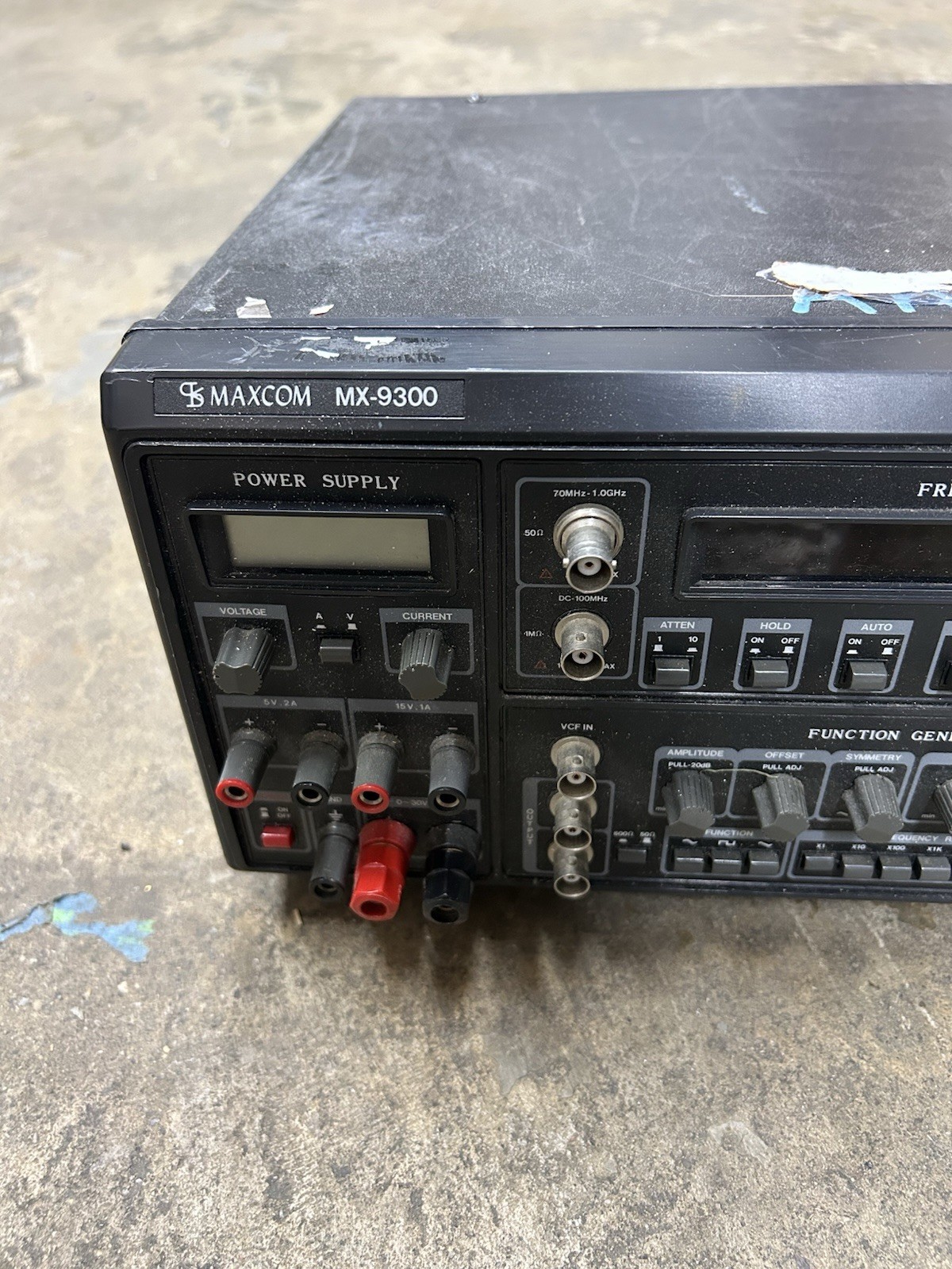 MAXCOM MX-9300 FOUR IN ONE FREQUENCY COUNTER DIGITAL MULTIMETER SEE PICS