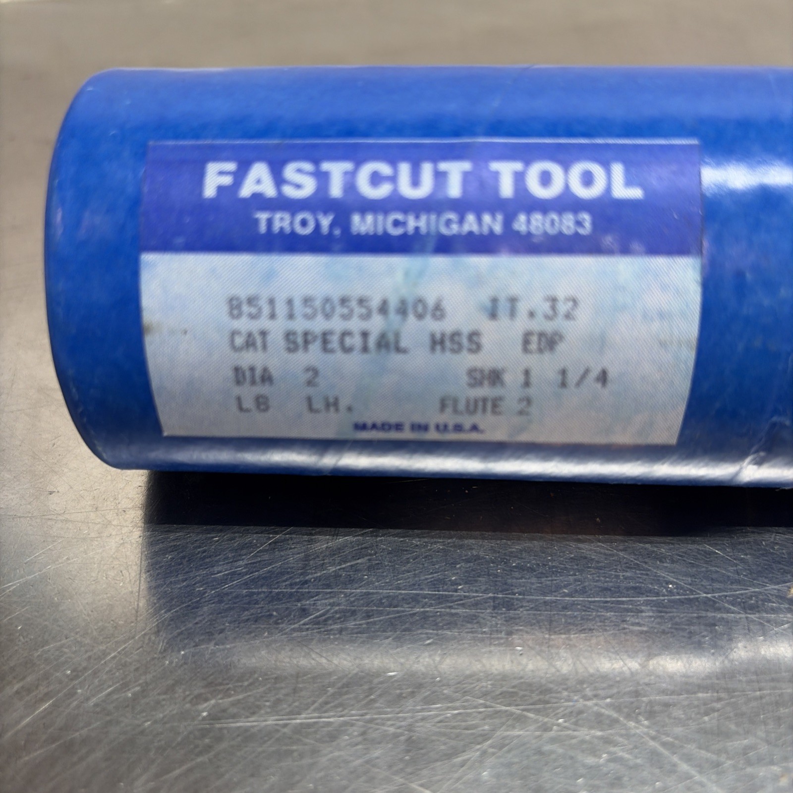 Fastcut Tool 2” HSS End Mill CAT Special Left Hand 2 Flute 1-1/4 Shan